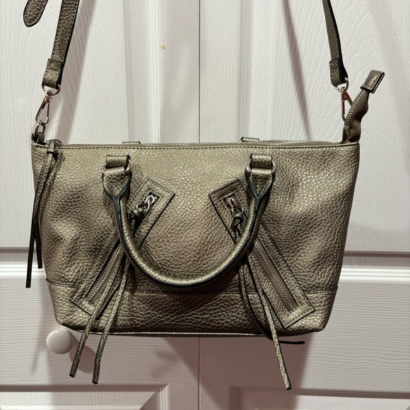 SAM & LIBBY Brown Metallic Crossbody Bag Purse - Picture 5 of 10